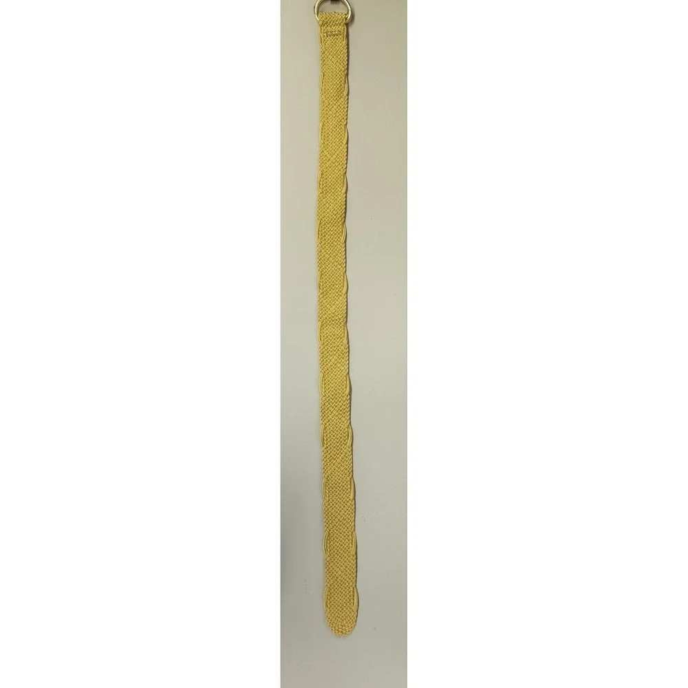 Lauren Ralph Lauren Belt Woven Weave Gold‎ D-Ring Adjustable Classic Style 43